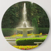 De fontein in de bloementuin ronde button 6,0 cm (Voorkant)