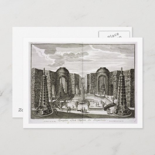 De fontein in het doolhof van de Princely Pleasure Briefkaart (Voorkant / Achterkant)