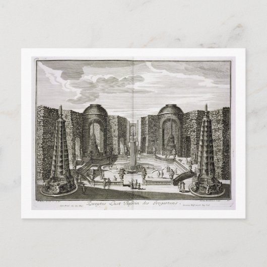 De fontein in het doolhof van de Princely Pleasure Briefkaart (Voorkant)