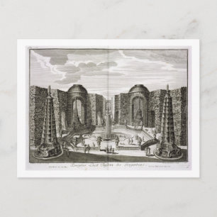 De fontein in het doolhof van de Princely Pleasure Briefkaart