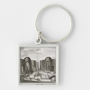 De fontein in het doolhof van de Princely Pleasure Sleutelhanger