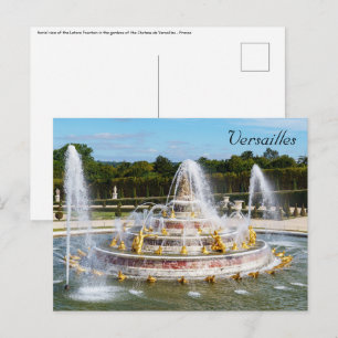 De fontein Latona in de tuinen van Versailles Briefkaart