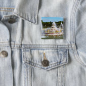 De fontein Latona in de tuinen van Versailles Vierkante Button 5,1 Cm (In situ)