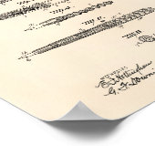 De fontein Pen 1905 Patent Art Old Peper Poster (Hoek)