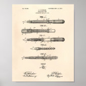 De fontein Pen 1905 Patent Art Old Peper Poster (Voorkant)