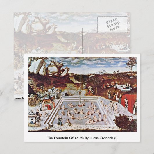De fontein van de jeugd door Lucas Cranach (I) Briefkaart (Voorkant / Achterkant)