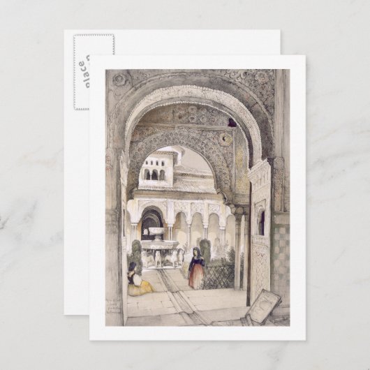 De fontein van de leeuwen, van de hal van de Ab Briefkaart (Voorkant / Achterkant)