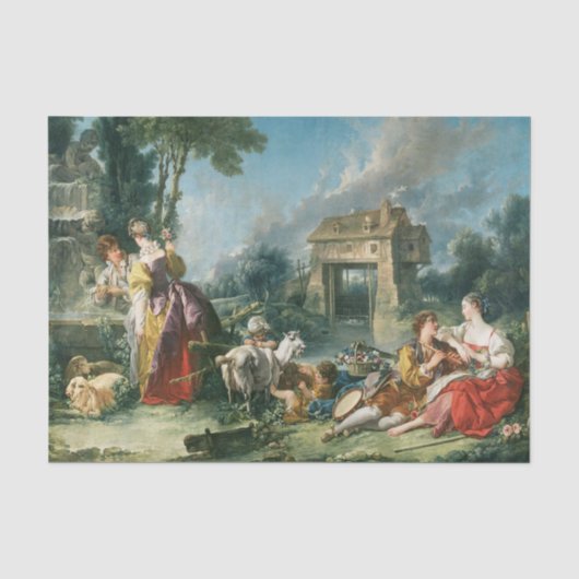 De fontein van de liefde door Francois Boucher Tissuepapier (Voorkant)