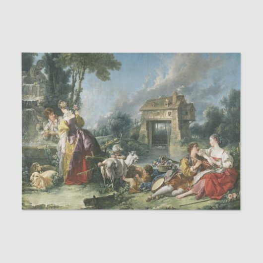 De fontein van de liefde van Francois Boucher Tissuepapier (Voorkant)