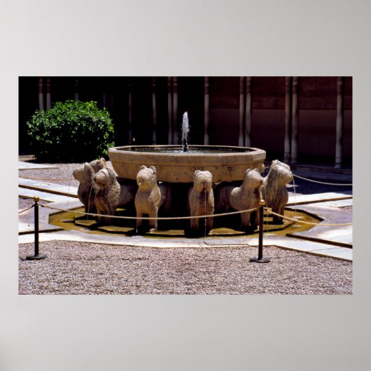 De fontein van de Lion, het Alhambra, Granada, Poster (Voorkant)
