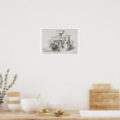 De fontein van de Lion, Vignette van 'Schetsen' Poster (Keuken)