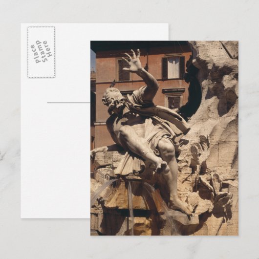 De fontein van de vier rivieren briefkaart (Voorkant / Achterkant)