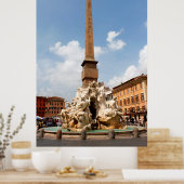 De fontein van de vier rivieren, Rome, Italië Poster (Keuken)