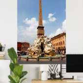 De fontein van de vier rivieren, Rome, Italië Poster (Thuiskantoor)