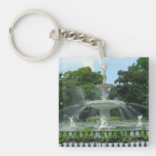 De fontein van het Forsyth Park van Savannah Georg Sleutelhanger