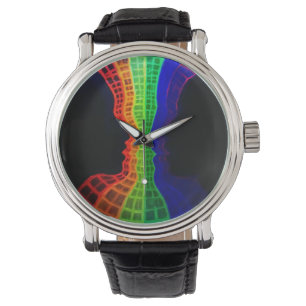 De fontein van liefde fluorescerende kleurrijke re horloge