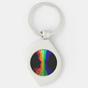 De fontein van liefde fluorescerende kleurrijke re sleutelhanger