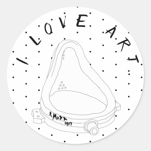 De fontein van Marcel Duchamp Ronde Sticker (Voorkant)