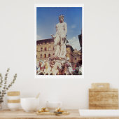 De fontein van Neptune, details van de figuur N Poster (Keuken)