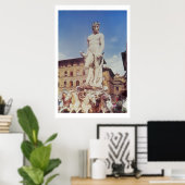 De fontein van Neptune, details van de figuur N Poster (Thuiskantoor)