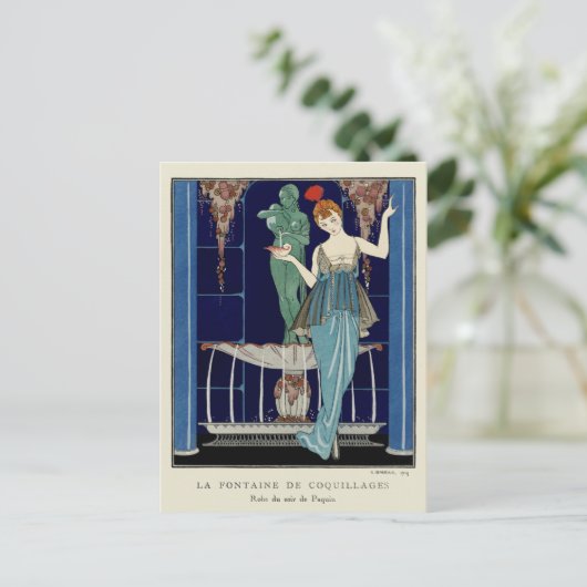 De fontein van Shell door George Barbier Briefkaart (Staand voorkant)