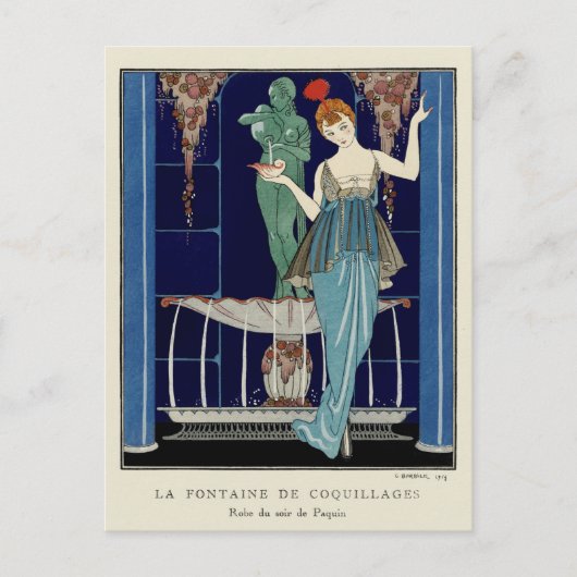 De fontein van Shell door George Barbier Briefkaart (Voorkant)