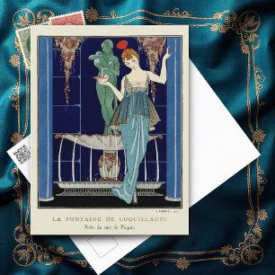 De fontein van Shell door George Barbier Briefkaart