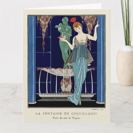 De fontein van Shell door George Barbier Kaart (Voorkant)
