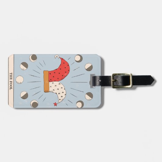 De Fool tarot card reis jester pet maanfasen Bagagelabel (Voorkant horizontaal)
