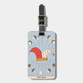 De Fool tarot card reis jester pet maanfasen Bagagelabel