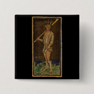 De Fool Tarot-kaart Vierkante Button 5,1 Cm