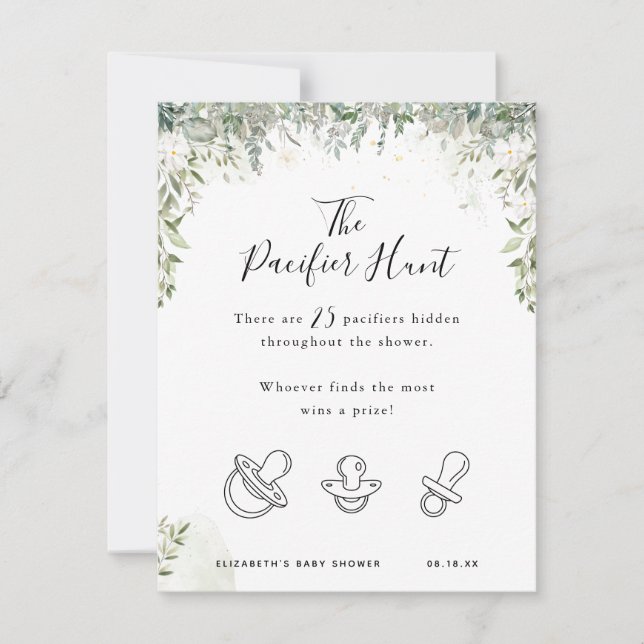De Fopspeen Jacht | Baby Shower Spel (Voorkant)