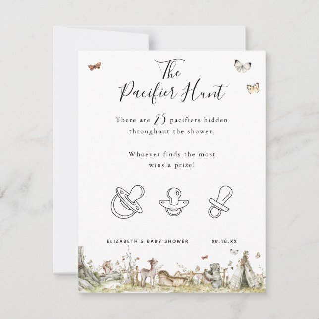 De Fopspeen Jacht | Baby Shower Spel (Voorkant)