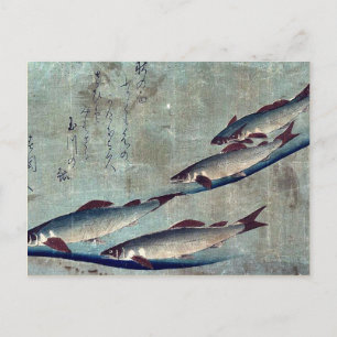 De forel (Ayu) van Andō, Hiroshige Ukiyo-e. Briefkaart