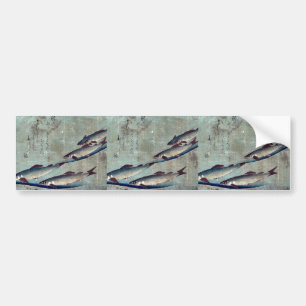 De forel (Ayu) van Andō, Hiroshige Ukiyo-e. Bumpersticker