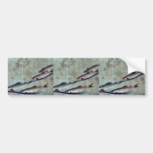 De forel (Ayu) van Andō, Hiroshige Ukiyo-e. Bumpersticker (Voorkant)