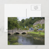de forelstroom in het dorp Bibury, Briefkaart (Voorkant / Achterkant)