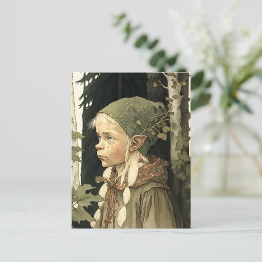 De Forest Elf Vintage Briefkaart (Staand voorkant)