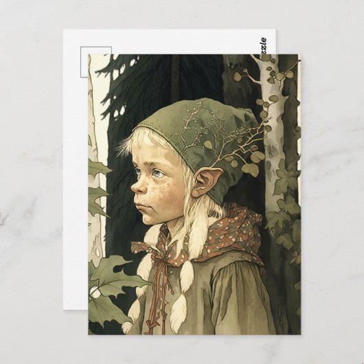 De Forest Elf Vintage Briefkaart (Voorkant / Achterkant)
