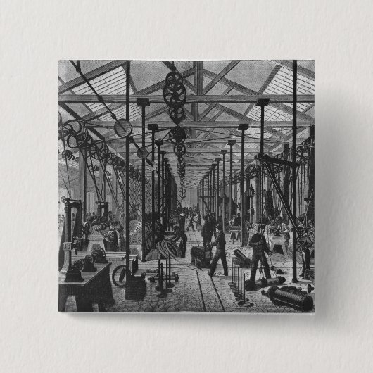De forges van Ivry Vierkante Button 5,1 Cm (Voorkant)