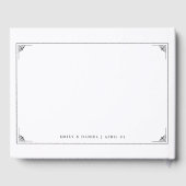 De formele Elegante Zwart-Wit Huwelijk Gastenboek (Achterkant)