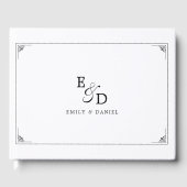 De formele Elegante Zwart-Wit Huwelijk Gastenboek (Voorkant)