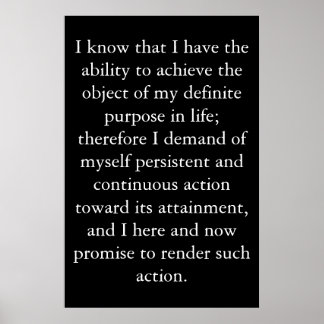 De formule: denk na en vergroot rijk poster