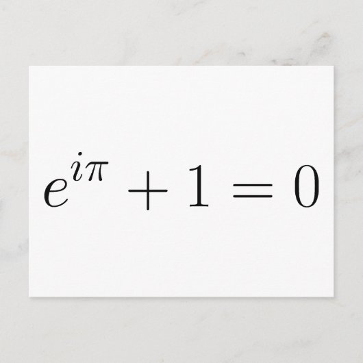 De formule Euler Briefkaart (Voorkant)