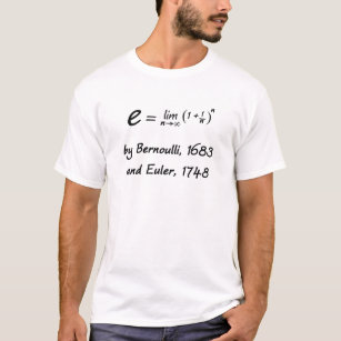 De formule voor e, door Bernoulli en Euler T-shirt