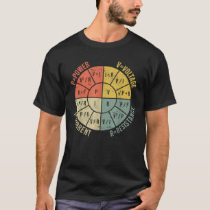 De formule wiel van elektrotechniek retro t-shirt