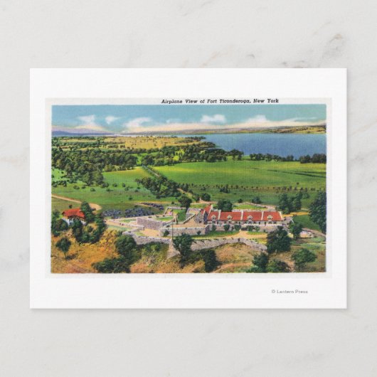 De Fort, het meer van de ChamPlain op afstand Briefkaart (Voorkant)