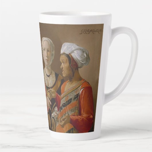 De Fortune Teller-Georges de La Tour Latte Mok (Rechts)