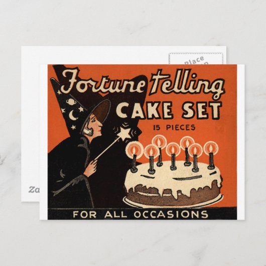 De "Fortune Telling Cake" Briefkaart (Voorkant / Achterkant)