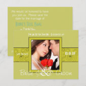 De foto bewaart de Datum Aankondigingskaart (Voorkant / Achterkant)